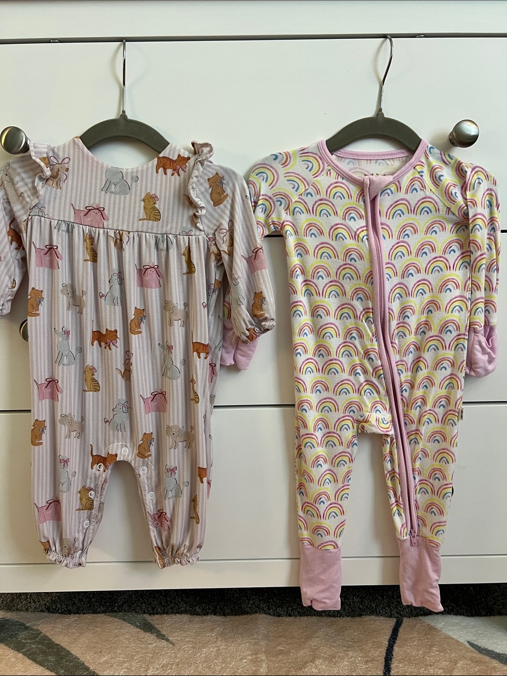 3-6 m Girls Bamboo Onesies